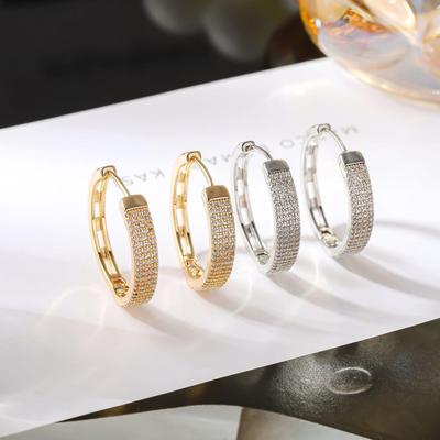 European and American Gold-Plated Zirconia Ear Cuffs: Stylish Women's Fashion Earrings