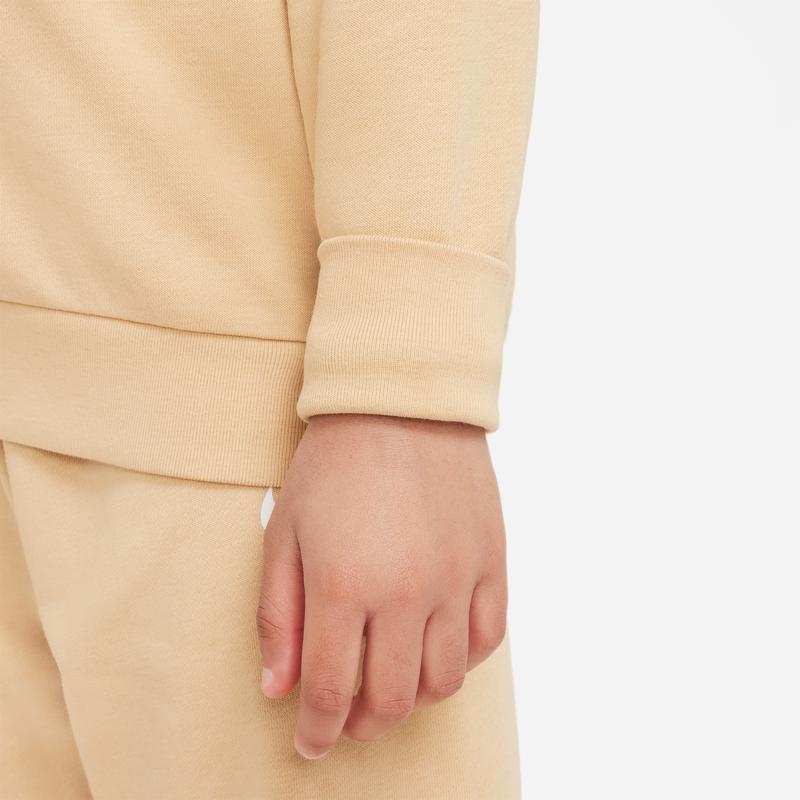 Nike Logo Print Fleece Sweatshirt And Jogger Set Kids Activewear Yellow FD5014-252