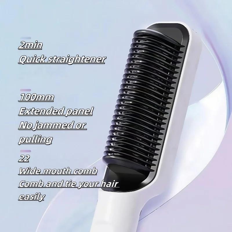 Multifunctional Styling Comb for Straight Curly and Soft Hair Temperature Control Rapid Heating Hair Straightener and Curler Too