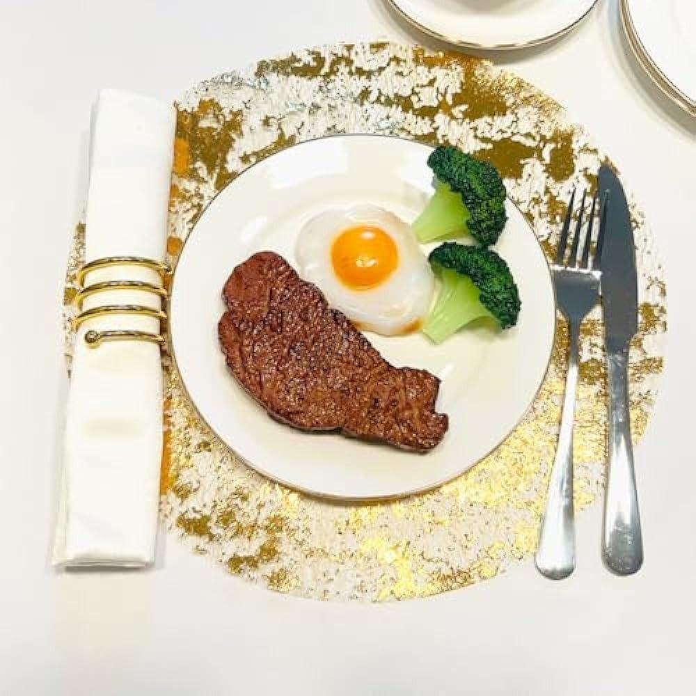 10pcs 13 Inch Gold Thin Mesh Place Mats Disposable Table Mats Gold Placemats  Valentine