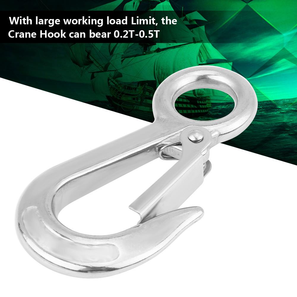 304 Stainless Steel Large Cargo Hook Working Load Capacity Crane Hook 0.3T