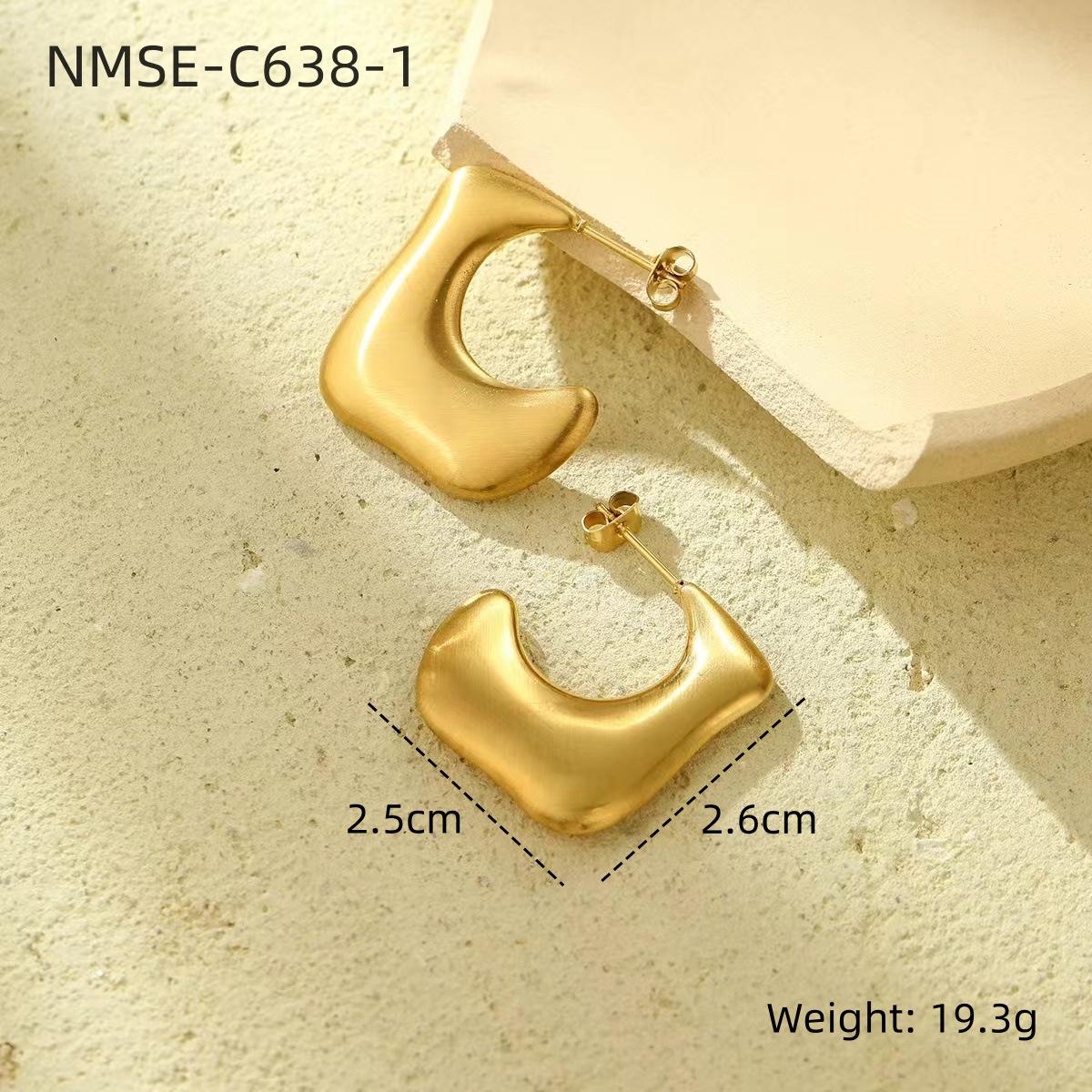 GEMCHIC Women s Irregular C-Shape Hoop Earrings Stainless Steel Minimalist Jewelry