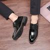 Young men's formal leather shoes men's laces British Korean version business men's shoes pointed low-top casual shoes groom's wedding shoes