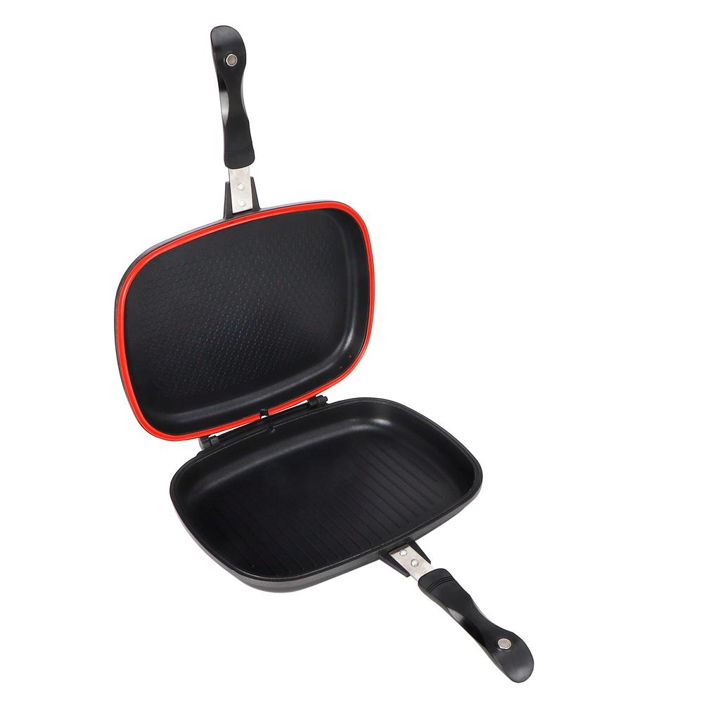 32cm Doppelt?Doppelseitige Bratpfanne Grillwerkzeug Kochgeschirr für Zuhause Outdoor-Küchenzubehör