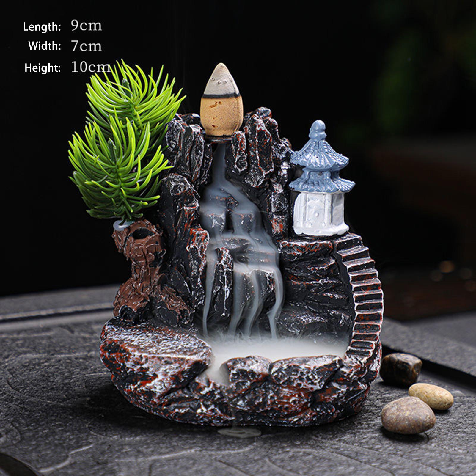 

Креативная подставка для благовоний с обратным потоком, смола, высокая гора, водопад, горелка для конусов благовоний, ароматерапевтическое украшение, дзен-домашний декор