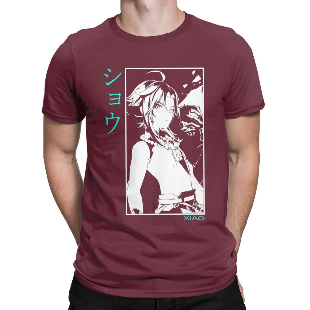 Men T Shirt Xiao Novelty Tees Short Sleeve Genshin Impact Anime Paimon Diluc Game T Shirt