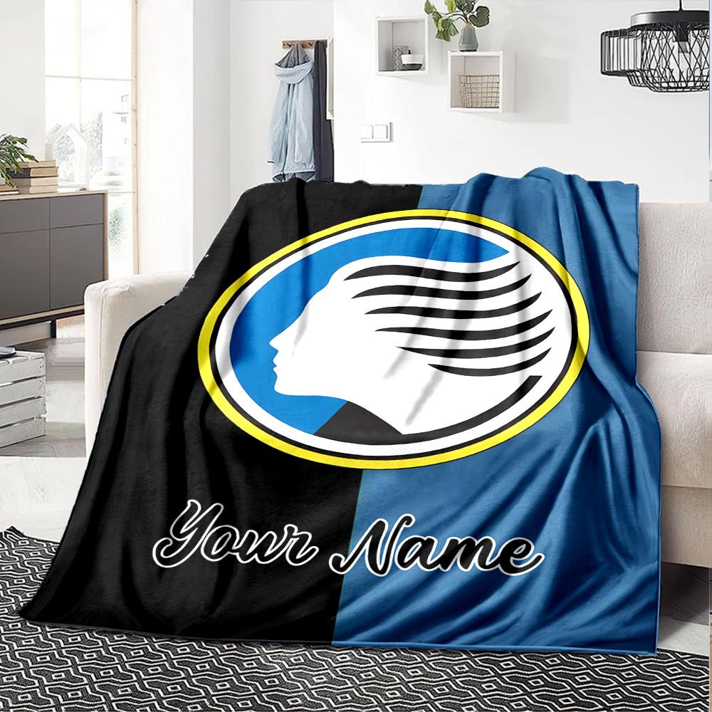 1pc Atalanta Bergame Blanket with Custom Name, Gift, for Men and Women, Soft Blanket, Good for Sofa Bed Couch Travel, Lightweight Flannel Blanket