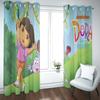 Dora die Entdeckerin Cartoon Heimvorhang, Niedlicher Druck Lichtfilternde Vorhänge, Wohnzimmer, Schlafzimmer, Wärme- und Sonnenschutz