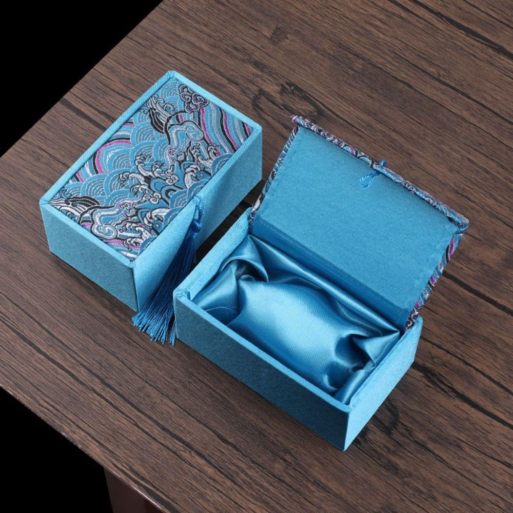 High-End Silk Jewelry Box with Tassels Bracelet Box  For Wedding Travel Souvenir Gifts