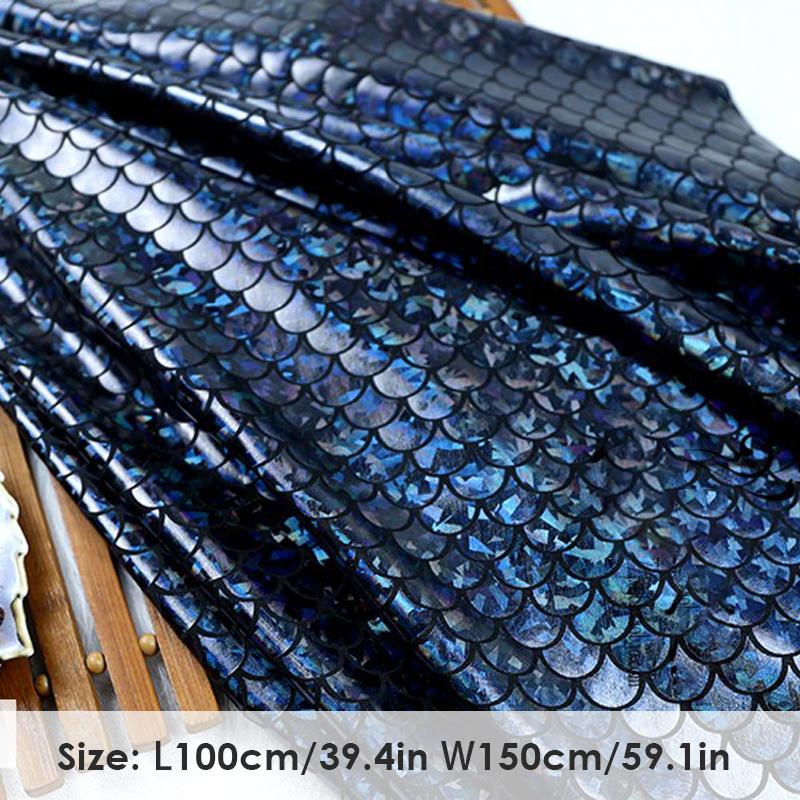 1/2/3M Laser Fish Scale Bronzing Fabric Spandex 4 Ways Stretch Fabric For Diy Sewing Dancer Swimwear Stage Performance Clothes