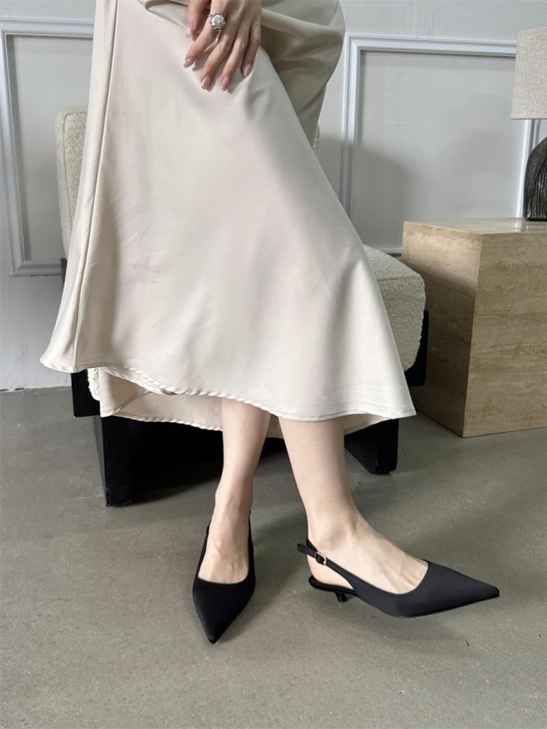 

Нишевые туфли на высоком каблуке с леопардовым принтом, сумка, сандалии с головкой, туфельки феи, новые темпераментные остроносые туфли-лодочки 35 чёрный