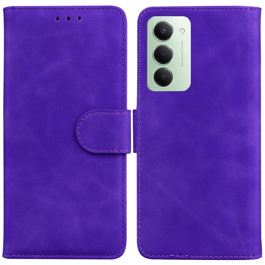 Pro Xiaomi Redmi 15 4G (EU) (171 mm) Pouzdro Jednobarevná Kožená Peněženka Kryt na Telefon