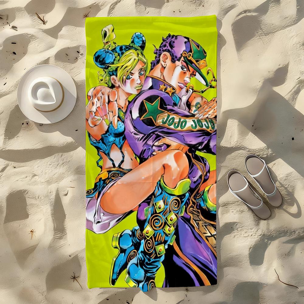 JoJo's Bizarre Adventure Handtuch Für Schwimmen Yoga Fitnessstudio Schnelltrocknend Weich und hautfreundlich Strandtücher Ganzjahres