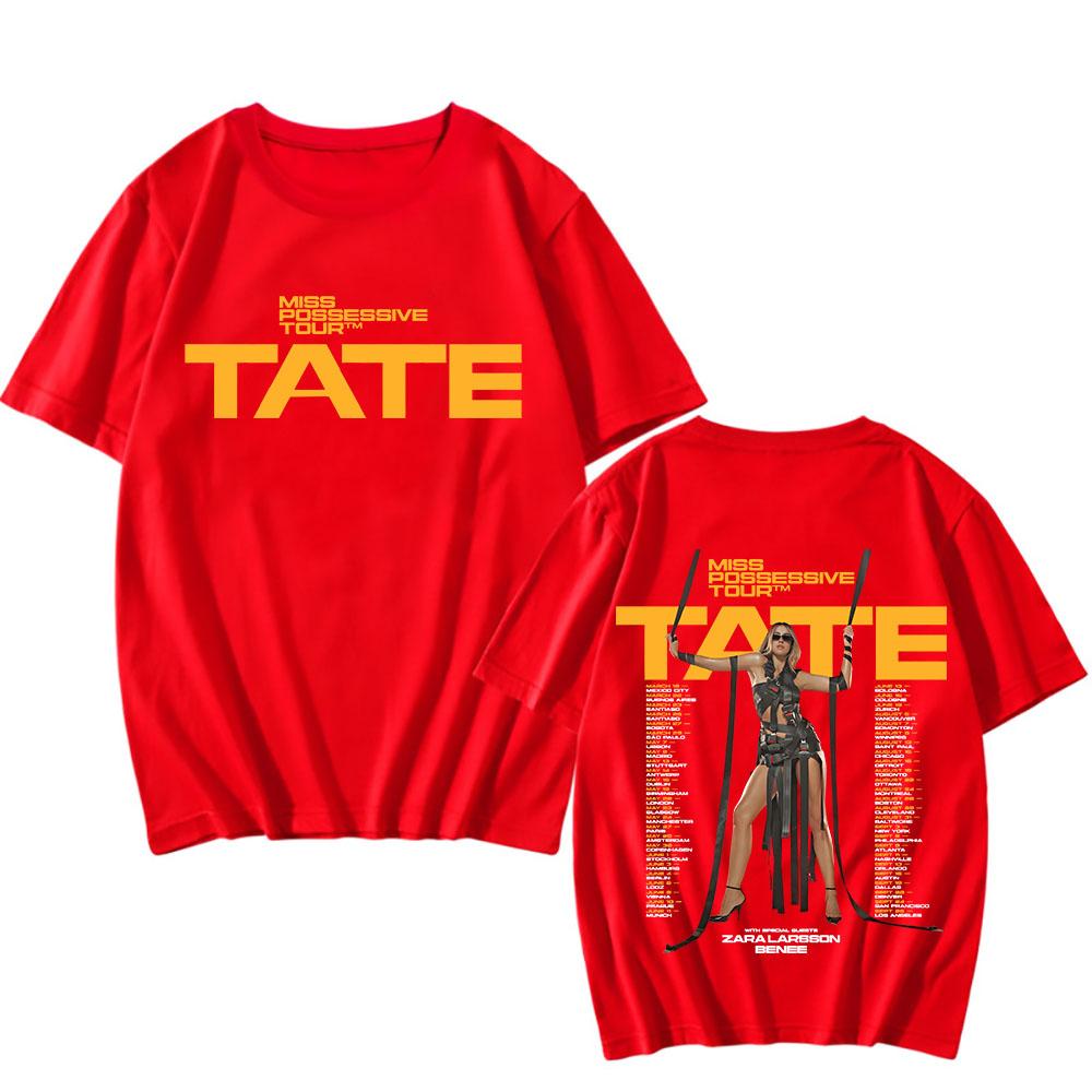 Tate McRae Tričko Krátký rukáv Hip Hop Vintage Bavlněné tričko Grafický potisk Móda Gotické tričko Dámské oblečení Punkové topy