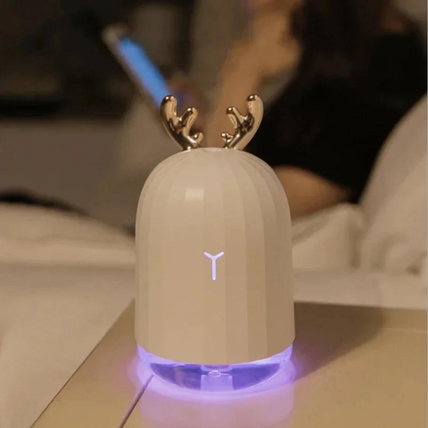 

Ultrasonic air humidifier aromatherapy essential oil diffuser humidifier Car USB Fogger Mist Maker with LED Night Lamp white