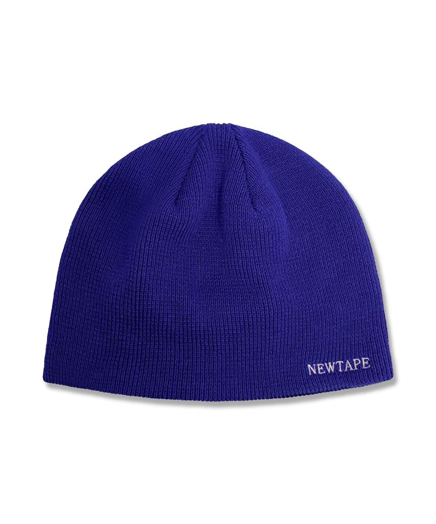 Nyuteib Oversized Lettering Cotton Short Beanie - Blue