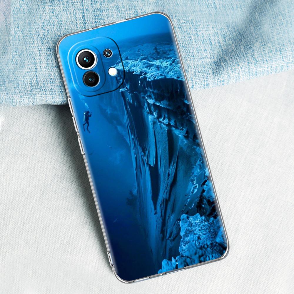 Phone Case For Xiaomi Mi 15 14 13 12 11 Lite 15T 13T 12T Pro Poco X7 X6 X5 Pro 5G X3 NFC F7 F6 F5 Clear Cover Scuba Diving