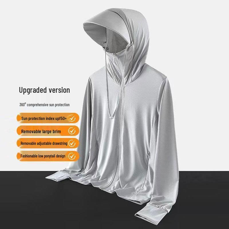 2023 UPF50 Ice Silk Detachable Brim Sun Protection Clothing for Men & Women
