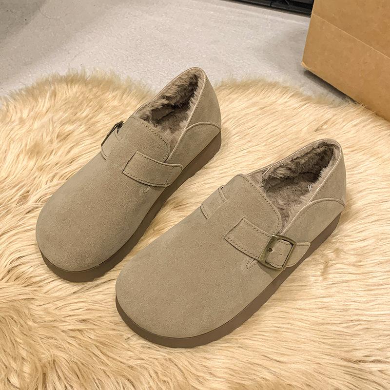 Women's Large Size Soft Sole Heightening Winter Warm Fur One Snow Boots Padded Lined Ankle Boots Anti-slip Hiking Casual Sports Cotton Shoes