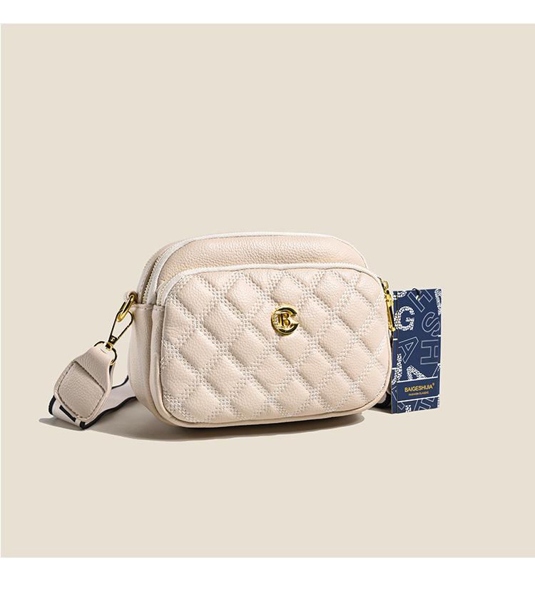 

Popular simple and versatile, fashionable retro large capacity, high-end texture, exquisite single shoulder oblique span, small square bag woman белый