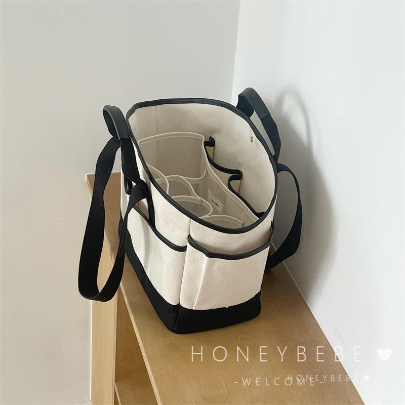 Versatile Korean Crossbody Mummy Bag - Large Capacity, Lightweight Canvas for Mom & Baby