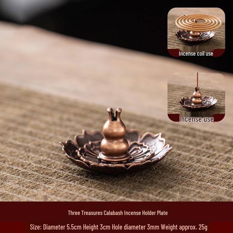Kodo Multi-Hole Gourd & Water Drop Incense Holders: Turtle, Zen Lotus, Dragon Soaring Designs