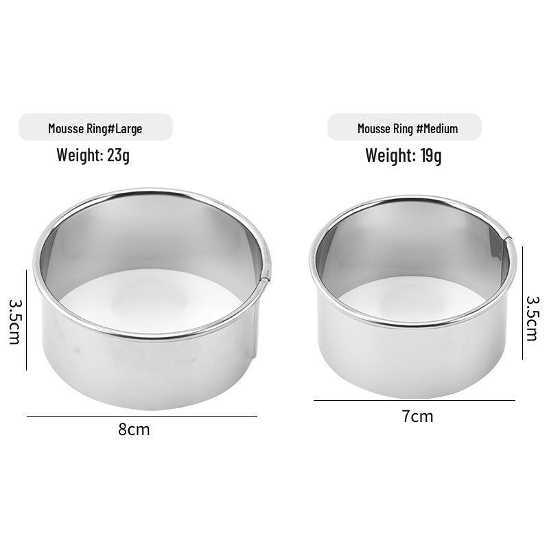 Stainless Steel Mousse Ring Cake and Dumpling Cutting Mold, Biscuit Mold, Kitchen Baking Tool.