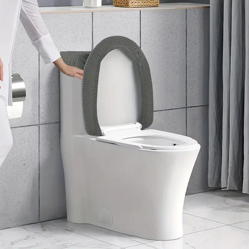 2Pcs/Set Jacquard Toilet Seat Protector Cover Stretch Anti-Dirty Toilet Lid Tank Lid Covers Toilet Cushion Mats El Bathroom