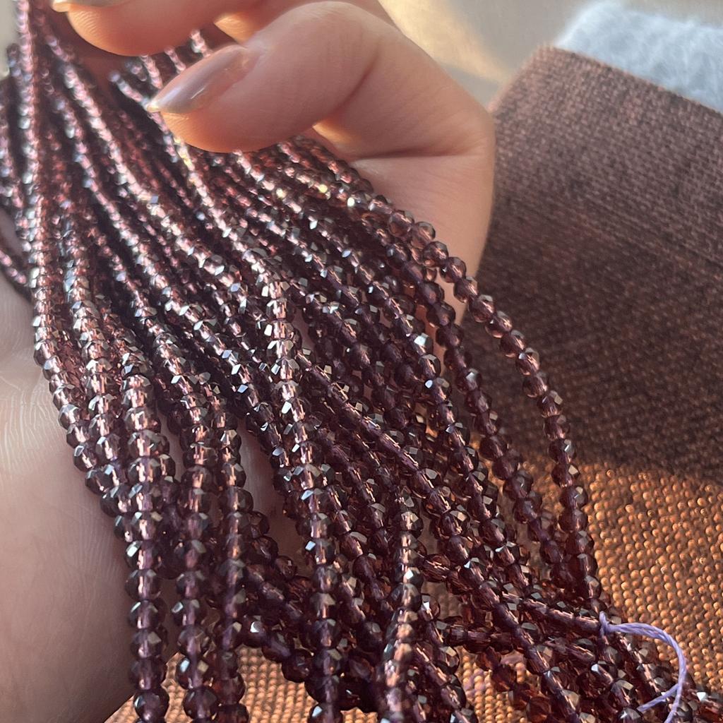 5 Stränge, Naturstein Spinellperlen, Boho Rötlich-Braune Lose Zwischenperlen, 2mm, 3mm für DIY Halskette, Armband, Fußkettchen Zubehör Unisex Basteln 38cm