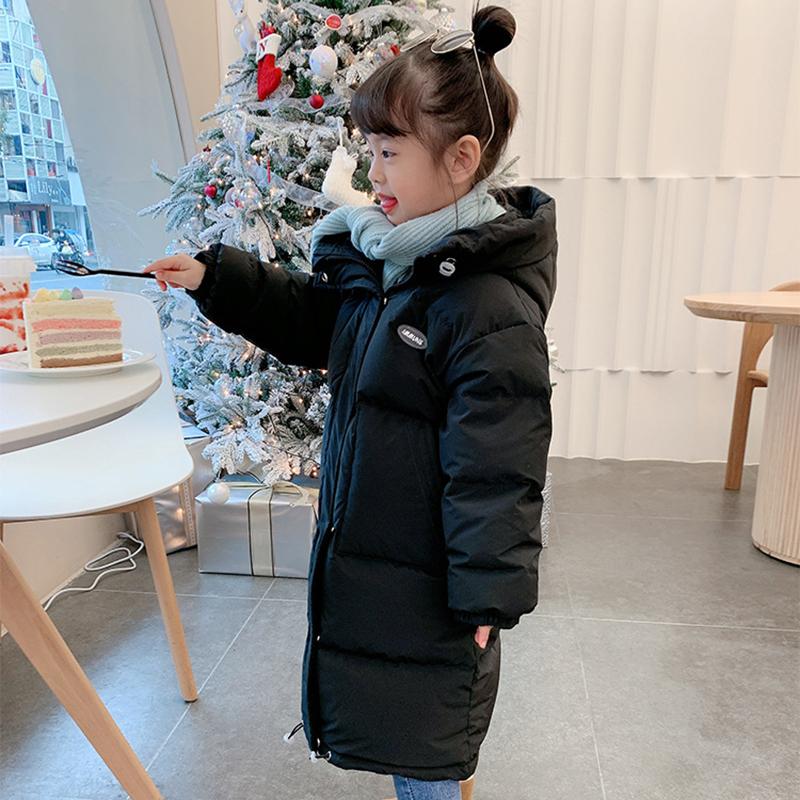 Children's Down Cotton Jacket Mid-length Thick Warm Winter Children's Clothing Girls Cotton Jacket Coat Top