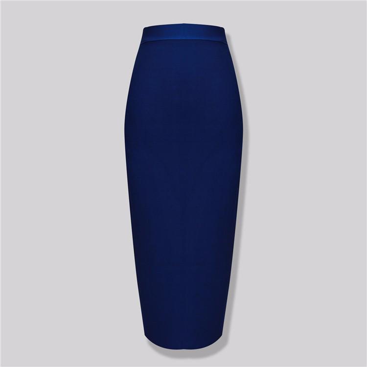 Fashionable High-Waist Elastic Bandage Skirt - Elegant Mid-Length Hip-Hugging Design
