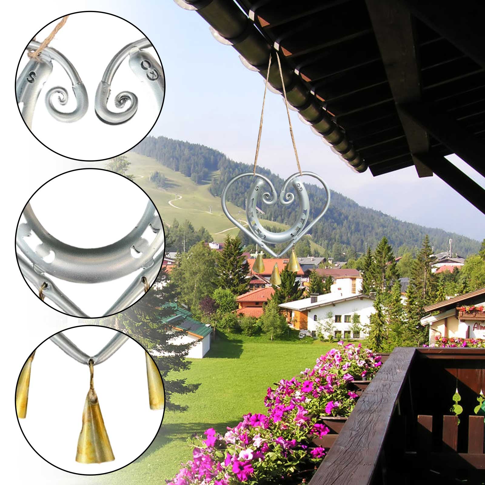 Love Wind Chime: Heart Of Steel One Size