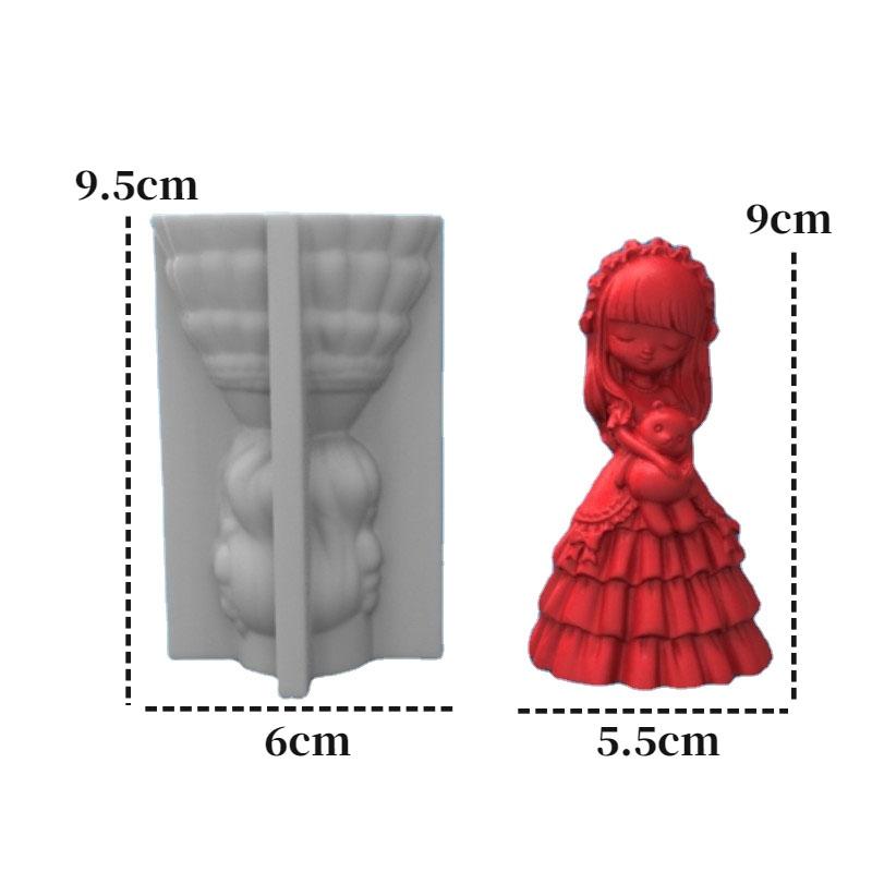 

3D Girl Candle Silicone Mold Cute Little Princess Doll Plaster Resin Soap Candle Making Kit Wedding Decoration Handmade Gift