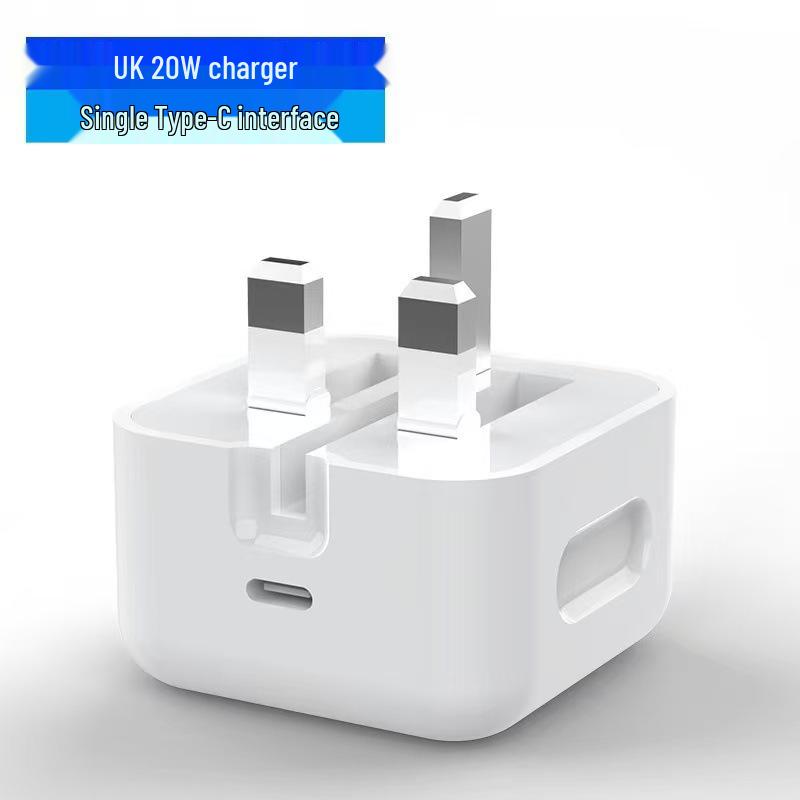 35W+C UK Dual Port Fast Charger: Compatible with Apple and Android, USB+PD Fast Charging