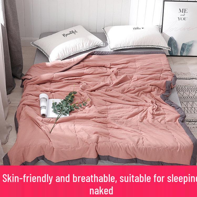 Machine-Washable Cotton Quilt – Cool, Lightweight Summer Quilt for Kids and Dorms, Single/Double, Suitable for Spring to Autumn.