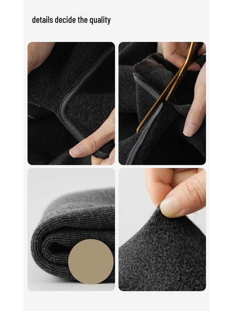 Korean-Style Fleece-Lined Cotton Leggings with Tummy Control and Long Socks for Women, Perfect for Autumn and Winter