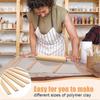 12 Pcs Pottery Tools 1 Wood Rolling Pin 1 Pottery Wedging Board/Linen Tablecloth and 10 Pcs 5 Size