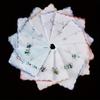 12pcs Women Cotton Printed Handkerchief Pocket Square Blossom Design with Wavy Edge Women Handkerchiefs