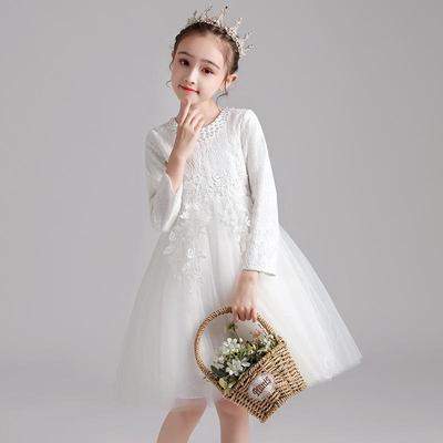 Spring 2025 Girls' Mesh Princess Dress - Flower Girl, Party, and Piano Performance Costume