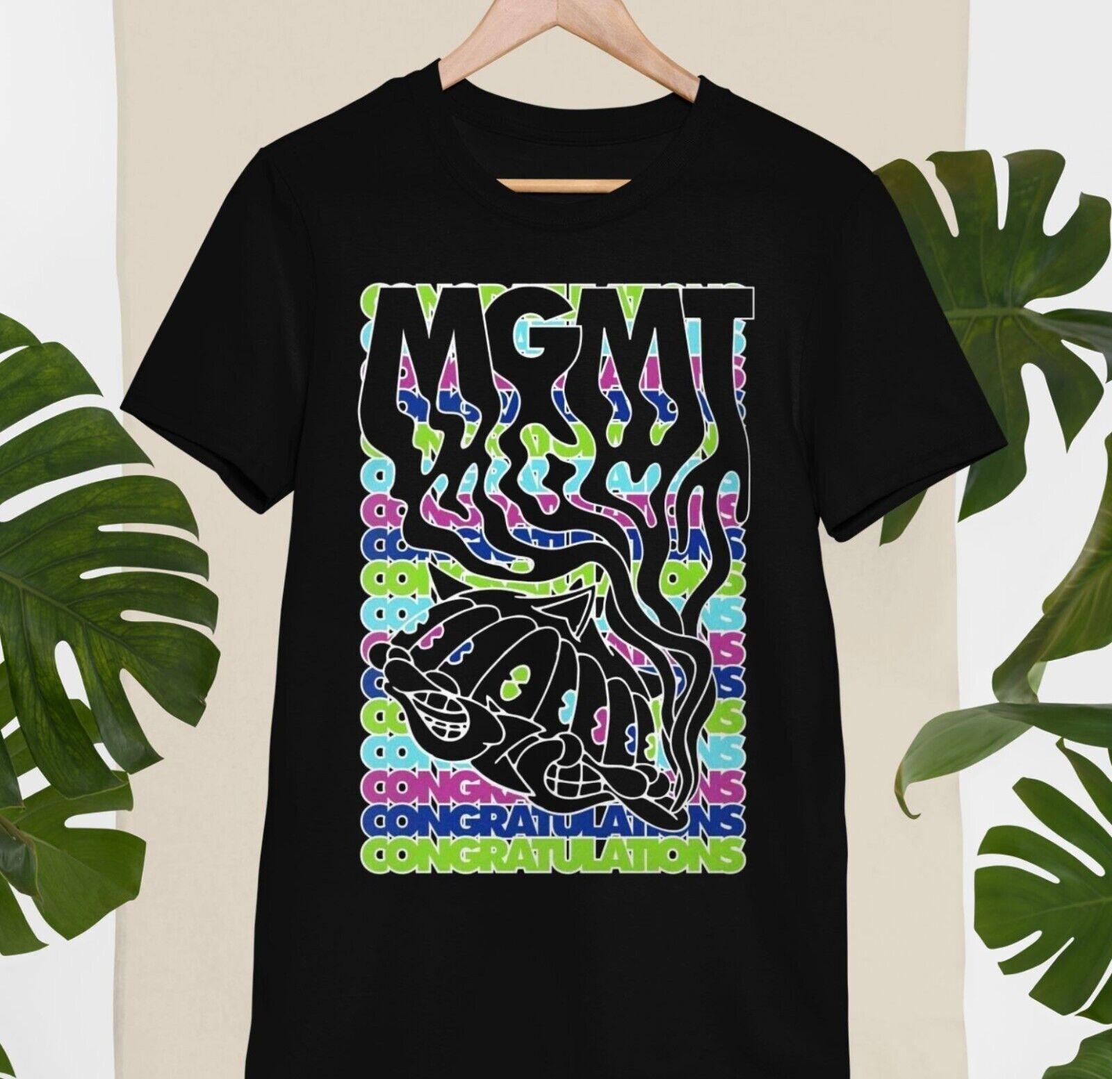 Vtg MGMT Band Short Sleeve Cotton Black All Size Unisex Tee Shirt AP436 XXXXL