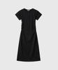 General Idea Fitted Shirred Long Dress [Black] / Gf1Lop506