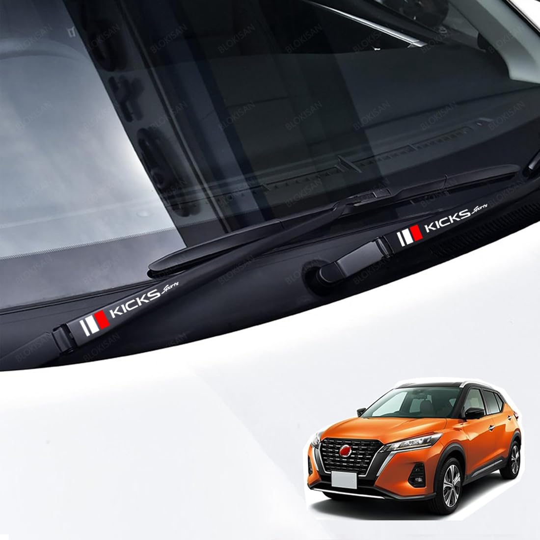 

KICKS Wiper Sticker Decal, For Cars, Waterproof Stickers, Stylish, Decorative, Strong Adhesive, Fade-Resistant, Reflective,