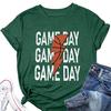 Summer new game day basketball flash print short sleeve Tshirt loose casual crewneck top