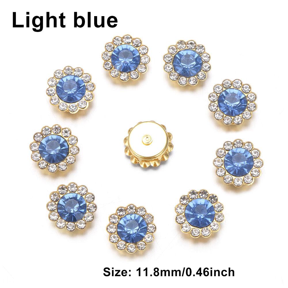 10PCS 16mm Rhinestone Snowflake Buttons DIY Craft Flatback Plating Pearl Buckle Clothing Decoration Hairpin Accessories