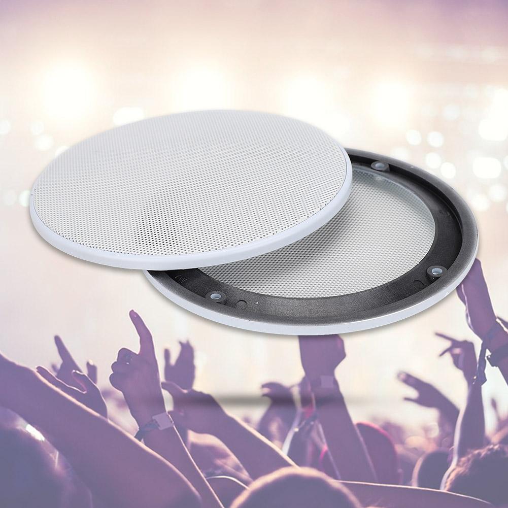 2PCS 5inch Mesh Protective Cover Sound Cover Speaker Loudspeaker Cover Decoration(White White)