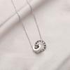 Titanium Steel Fade Resistant Roman Letter Interlocking Zircon Clavicle Necklace For Women