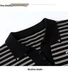 Mom's Stylish Spring Striped Lapel Knitwear for Middle-Aged & Elderly Women - Age-Reducing, Loose Fit T-shirt Top