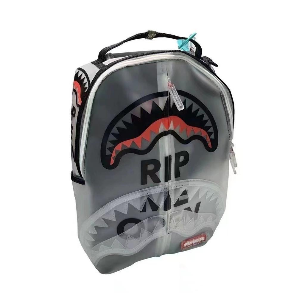 Backpack SG Shark Parody Transparent Large Capacity New Male and Female Trendy Brand Student Leisure Travel Backpack