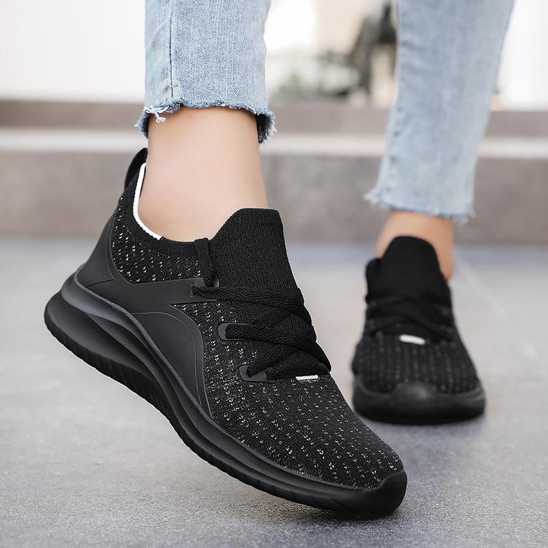 Fashion Breathable Lace-up Running Shoes for Women, Air Cushion Athletic Sneakers with Lightweight Mesh, Outdoor Sports Training Shoes