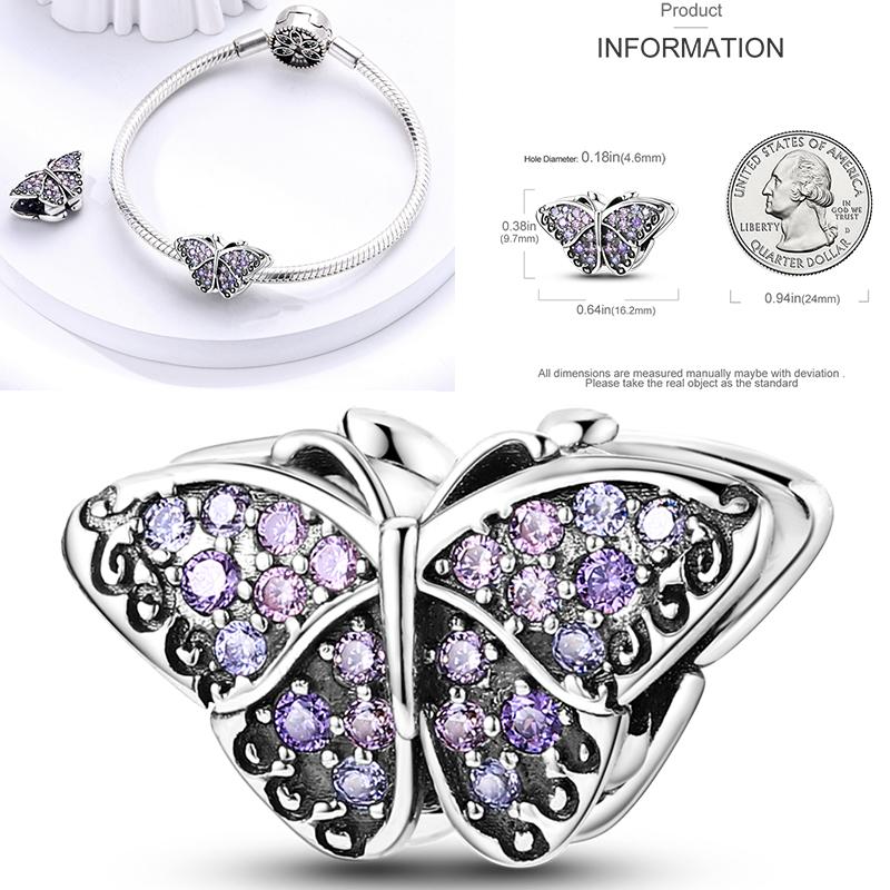 Copper Dragonfly Butterfly Pendant Charms Bead Fit Original Bracelet Bangle Women Jewelry Girl Making Beads